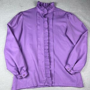 Rare Vintage Purple Ruffled Gailord Blouse
